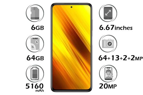 گوشی شیائومی Poco X3 NFC حافظه 64 گیگابایت رم 6 گیگابایت