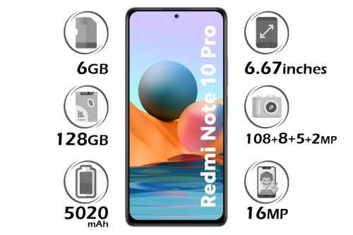 گوشی شیائومی Redmi Note 10 Pro حافظه 128 گیگابایت رم 6 گیگابایت