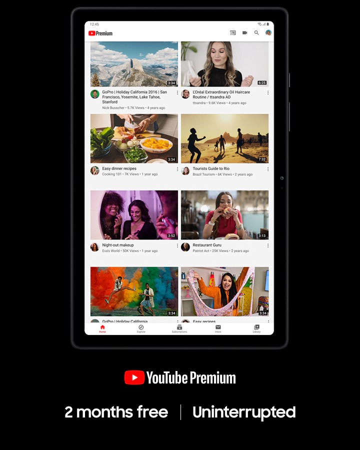 YouTube Premium و تبلت A7